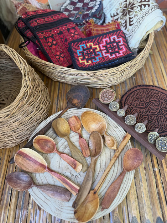 Hand carved wooden spoon