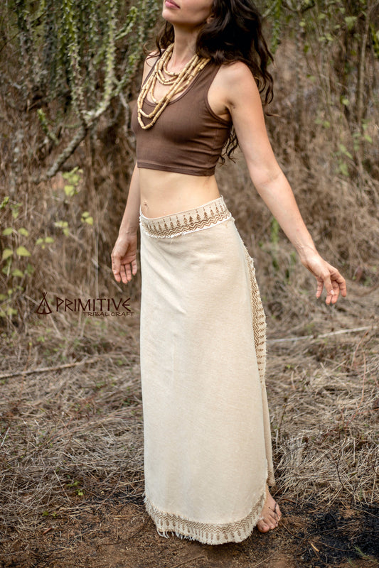 Tribal Dance Outfit ⋙⋗ Yoga Top + Wrap Skirt ⋙⋗ with Tribal Block Print ⋖⋘