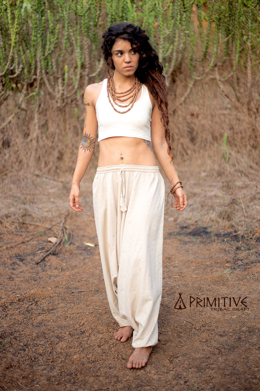 Yoga Outfit ๑⋙ Organic Cotton Yoga Top + 3/4 Harem Pants Handwoven Cotton
