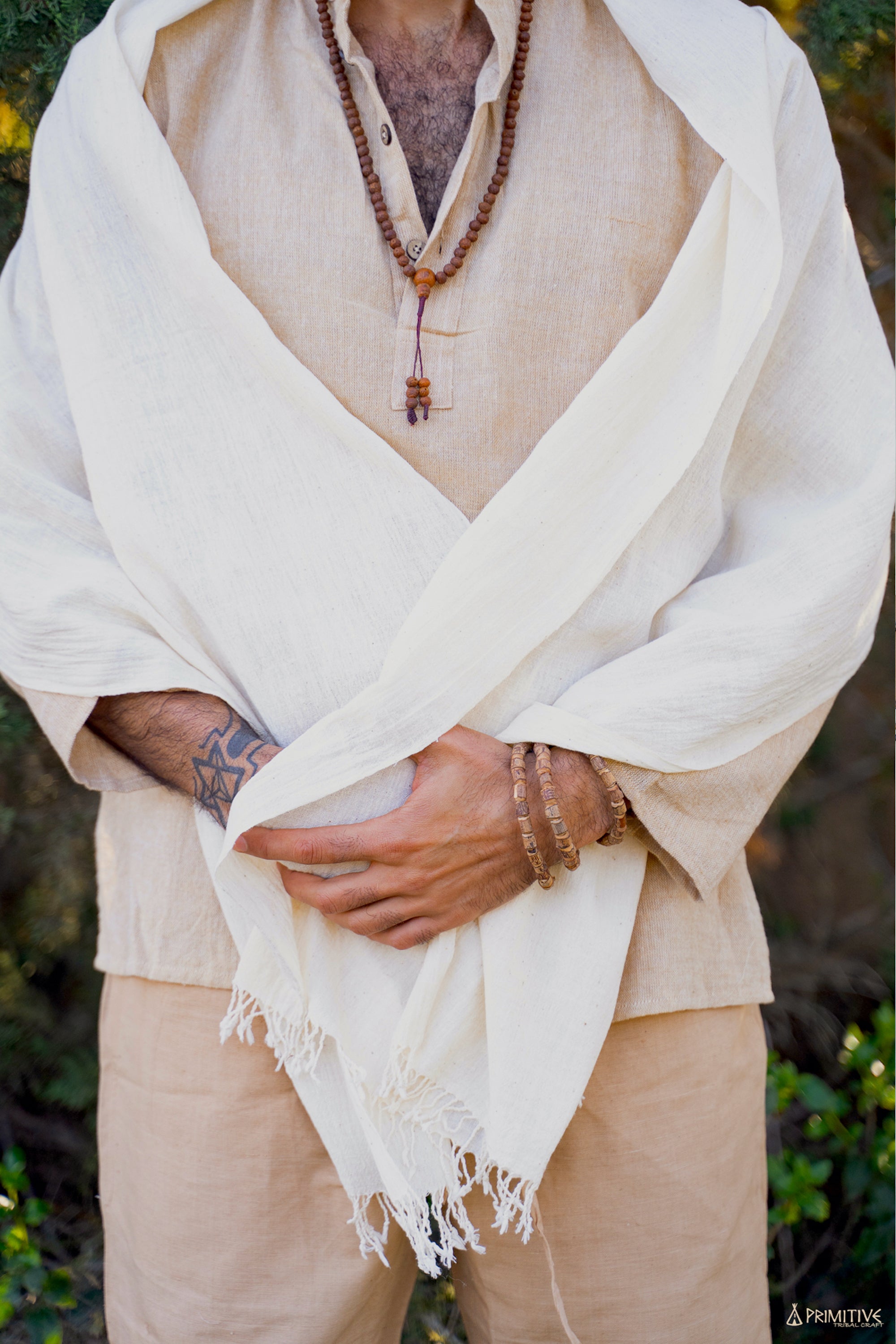 Traditional Handwoven Wild Silk And Wool Shawl