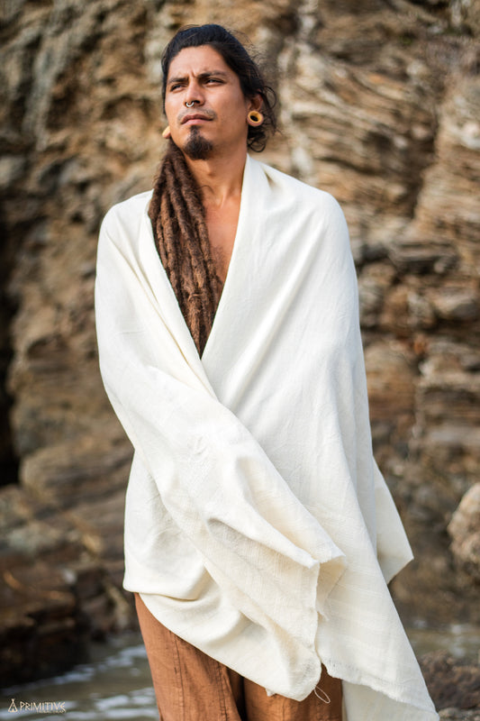 Tribal Weave Shawl ⋙ Handwoven Pure Wool