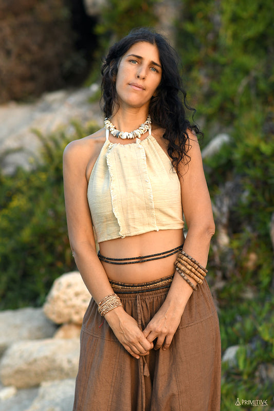 Triangle Crop Top ⋗⋙ Natural Dye ⋗⋙ Handwoven Khadi Cotton