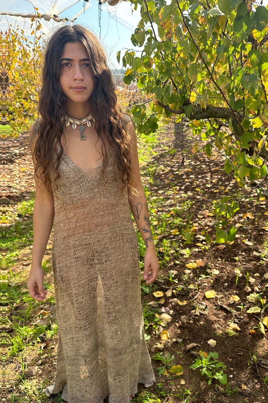 Long Knitted Himalayan Wild Nettle Dress