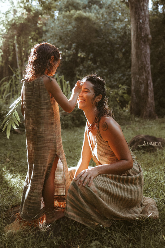 Jeliza Dress ⋙ Handwoven Khadi Cotton ⋙ Frayed Bottom