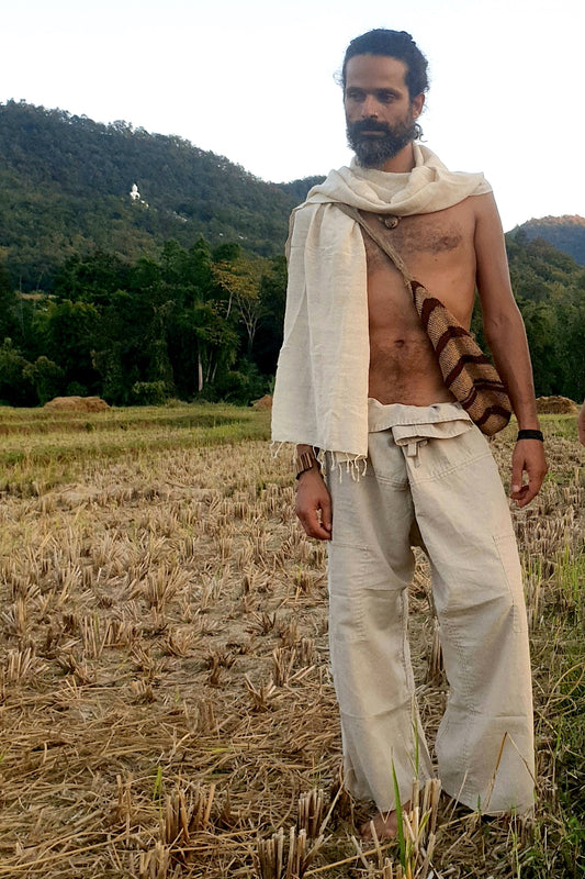 Hand Stitched Hemp Fisherman Pants