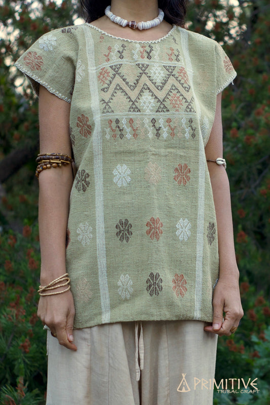 Native Cotton Huipil Top ๑⋙