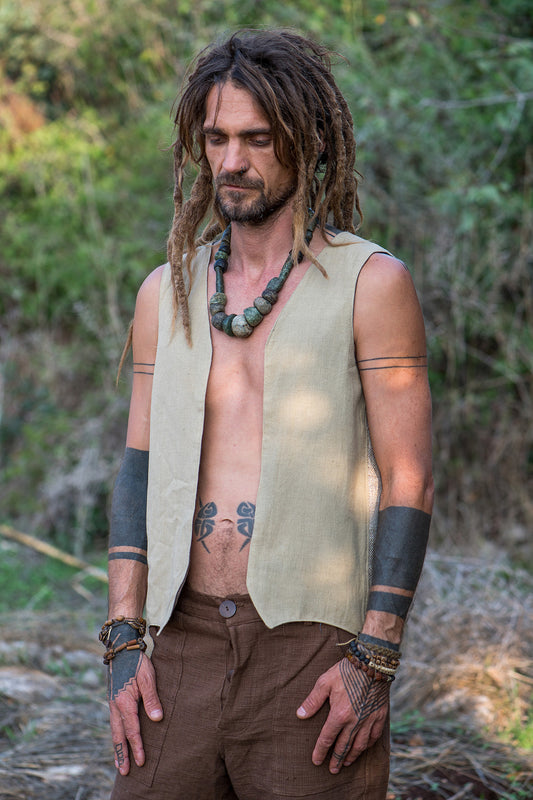 Panels Vest ⋙⋙ Handwoven Hemp Cotton