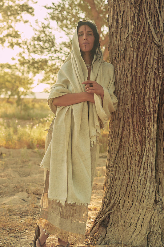 Ancient Path Shawl ⫸ Handspun Handwoven Khadi Wool