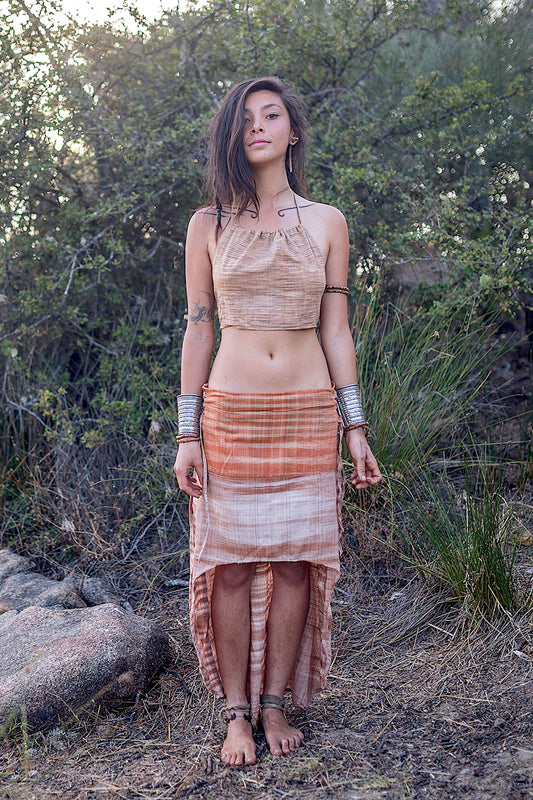 Fairy Skirt ⋘⋙ Handwoven Khadi Cotton ⋘⋙ Earthy Tribal Skirt