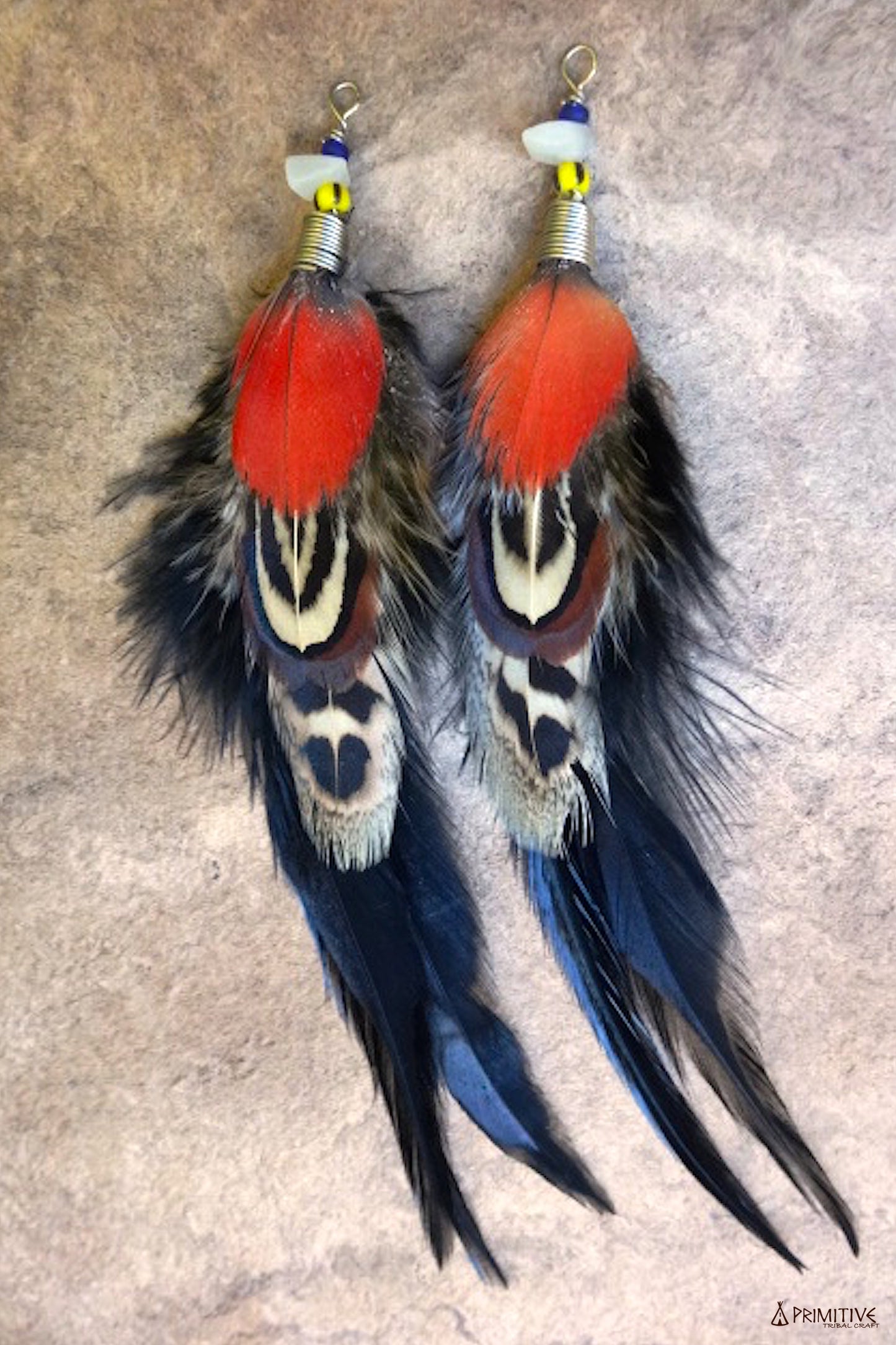 Tribal Feather Earrings ~