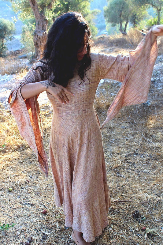 Gypsy Goddess ⫸ Wide Sleeves ⫷ Khadi Cotton Dress