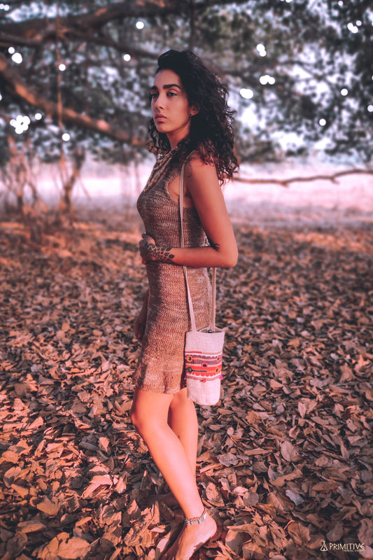 Hemp Bottle Holder ⋙⋗ with Banjara Tribal Hand Embroidery