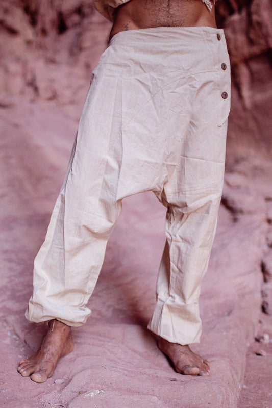 Semi Afghani Pants ~ Natural Color ~ Harem Pants