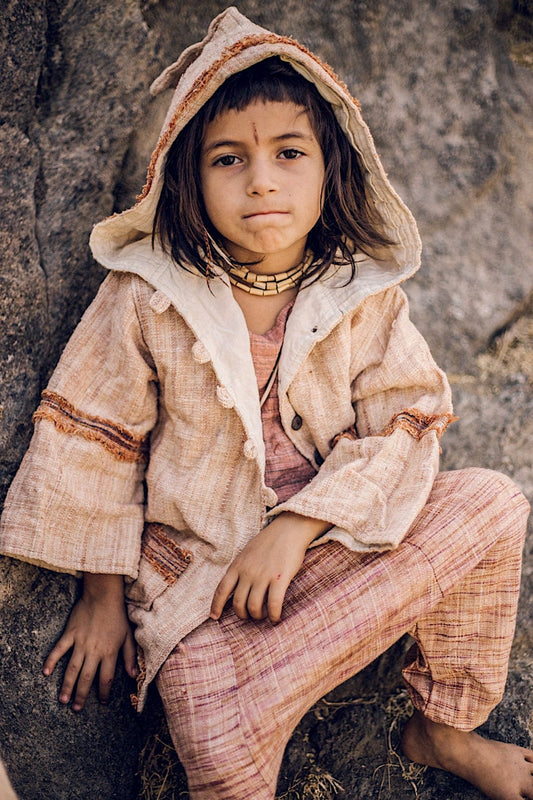 Earthy Pixie Children Jacket ⋙ Handwoven Khadi Cotton