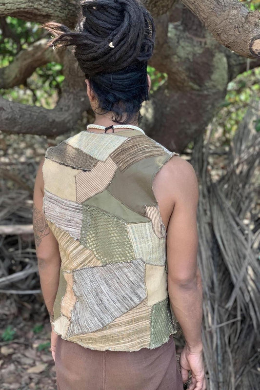 Gipsy Caravan One of a kind earthy Man patched vest