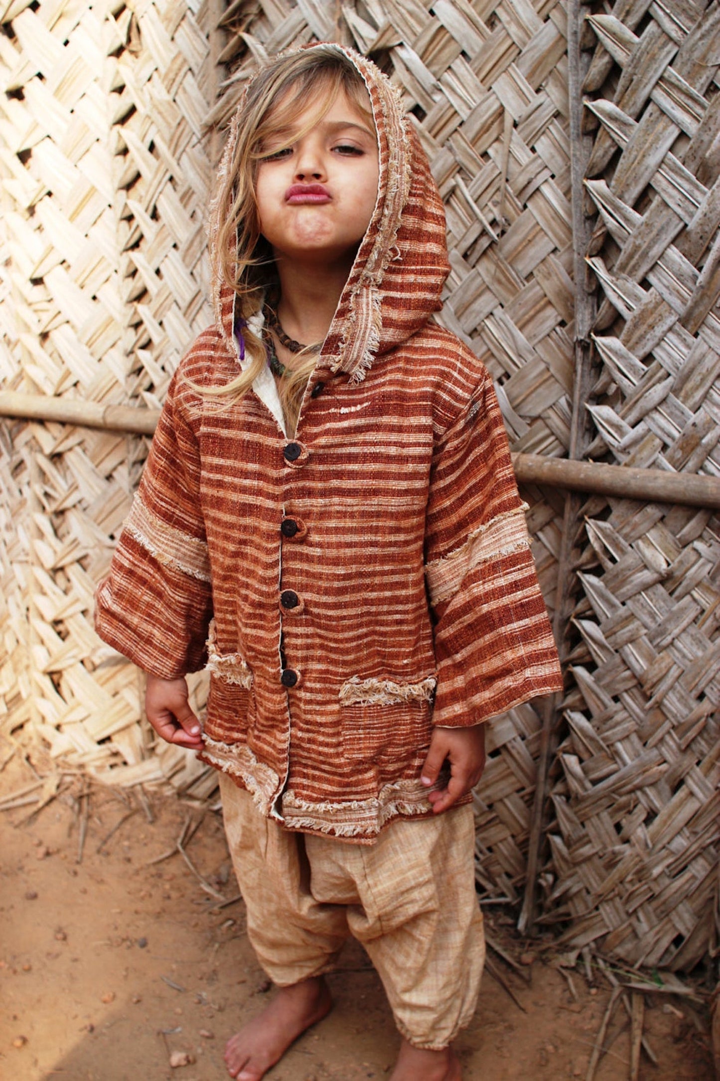 Earthy Pixie Children Jacket ⋙ Handwoven Khadi Cotton