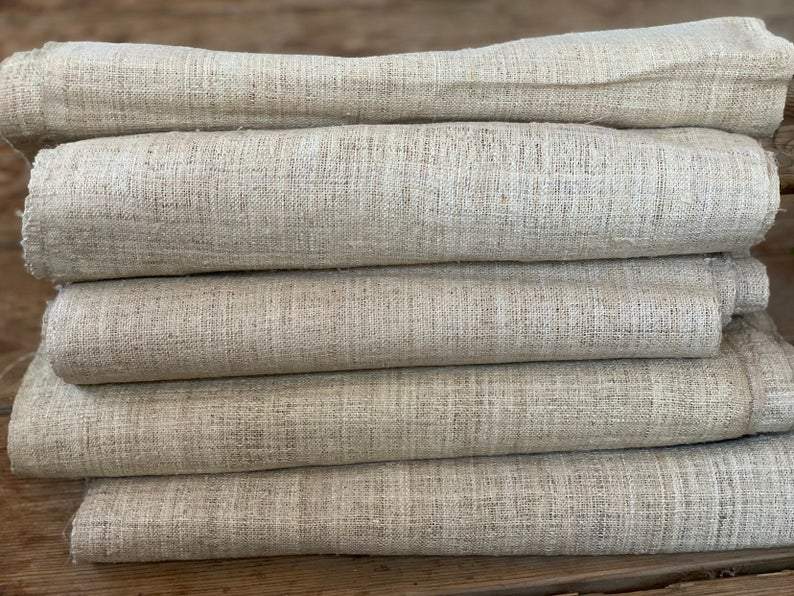 Handwoven Thin Hemp Fabric ๑ 10 m or 25 m Roll ๑