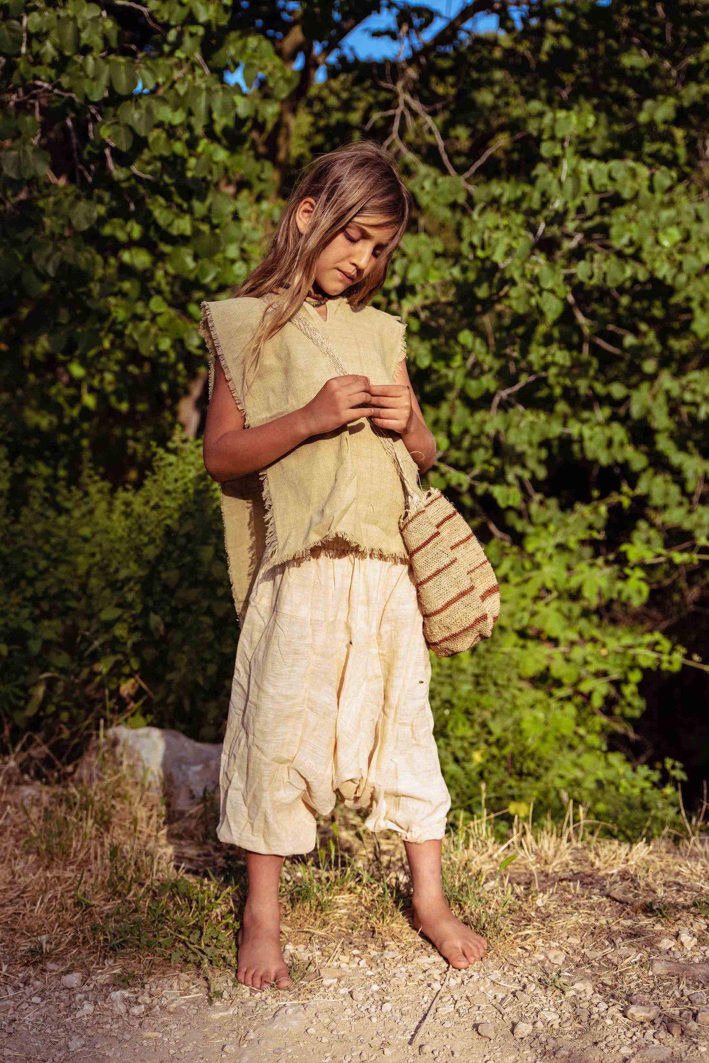 ~ 25% SALE ~ Earth Children Frayed Poncho ⋙⋘ Handwoven Hemp Cotton