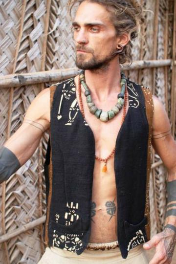 Black African Mud Cloth Vest – Primitive Tribal Craft