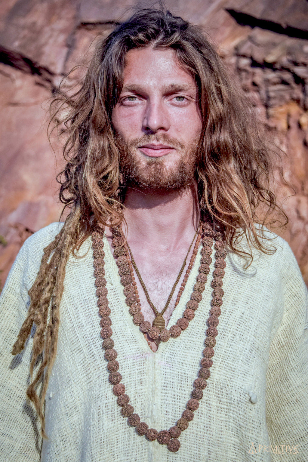 מחרוזת מאלה (Mala) מזרעי רודראקשה (Rudraksha) גדולים
