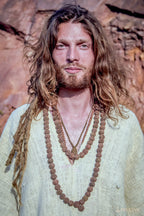 מחרוזת מאלה (Mala) מזרעי רודראקשה (Rudraksha) גדולים