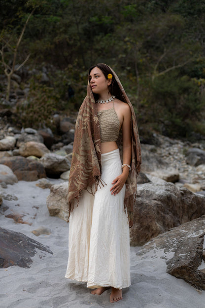 Eco Printed Cotton Shawl ~ Botanical Print Collection