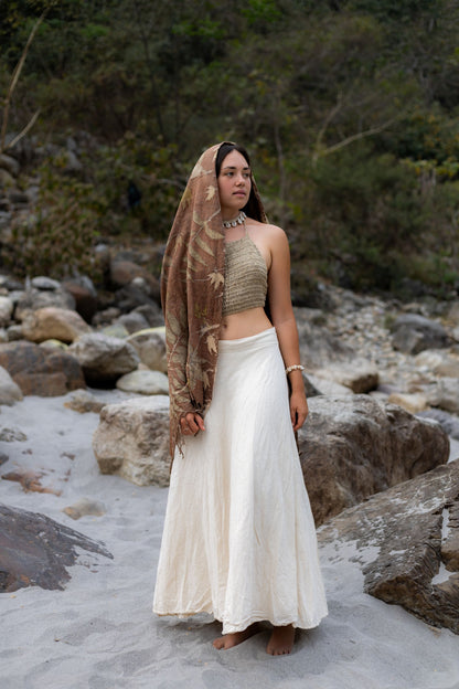 Eco Printed Cotton Shawl ~ Botanical Print Collection