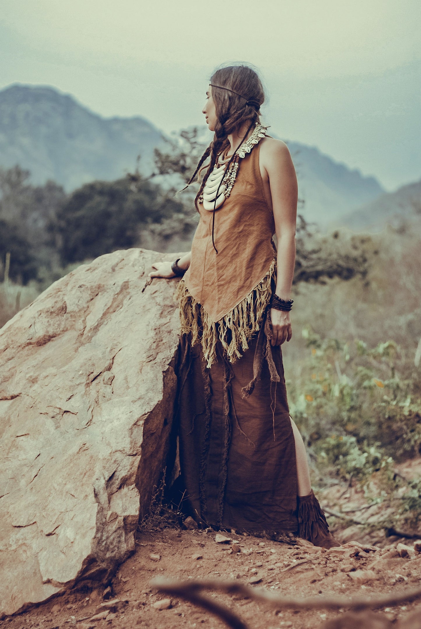 Shamanic Woman Outfit ⋙ Forest Woman Backless Halter Top + Wise Tree Skirt
