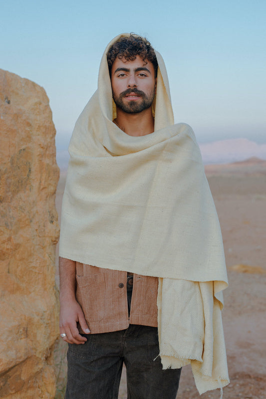 Ancient Path Shawl ⫸ Handspun Handwoven Khadi Wool