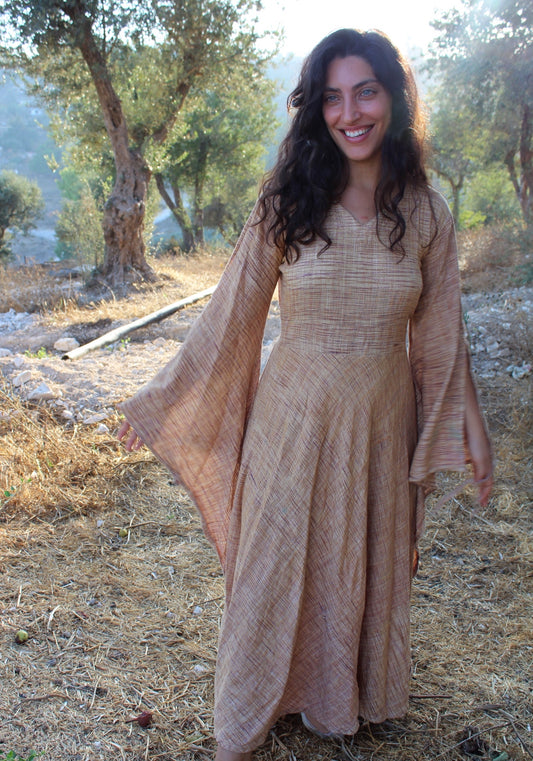 Gypsy Goddess ⫸ Wide Sleeves ⫷ Khadi Cotton Dress