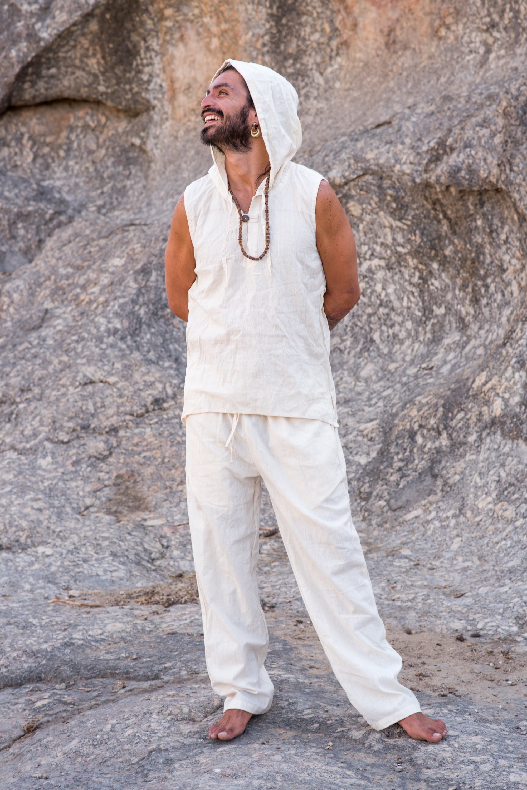 Earthy Summer Outfit ⫷⫸ Sleeveless Shirt with Hoodie + Men Pants ⋙ Han ...