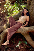 Wild Spirit Outfit ⋙⋘ Cotton Tie Top + 3/4 Harem Pants ⋙ Natural Cotton