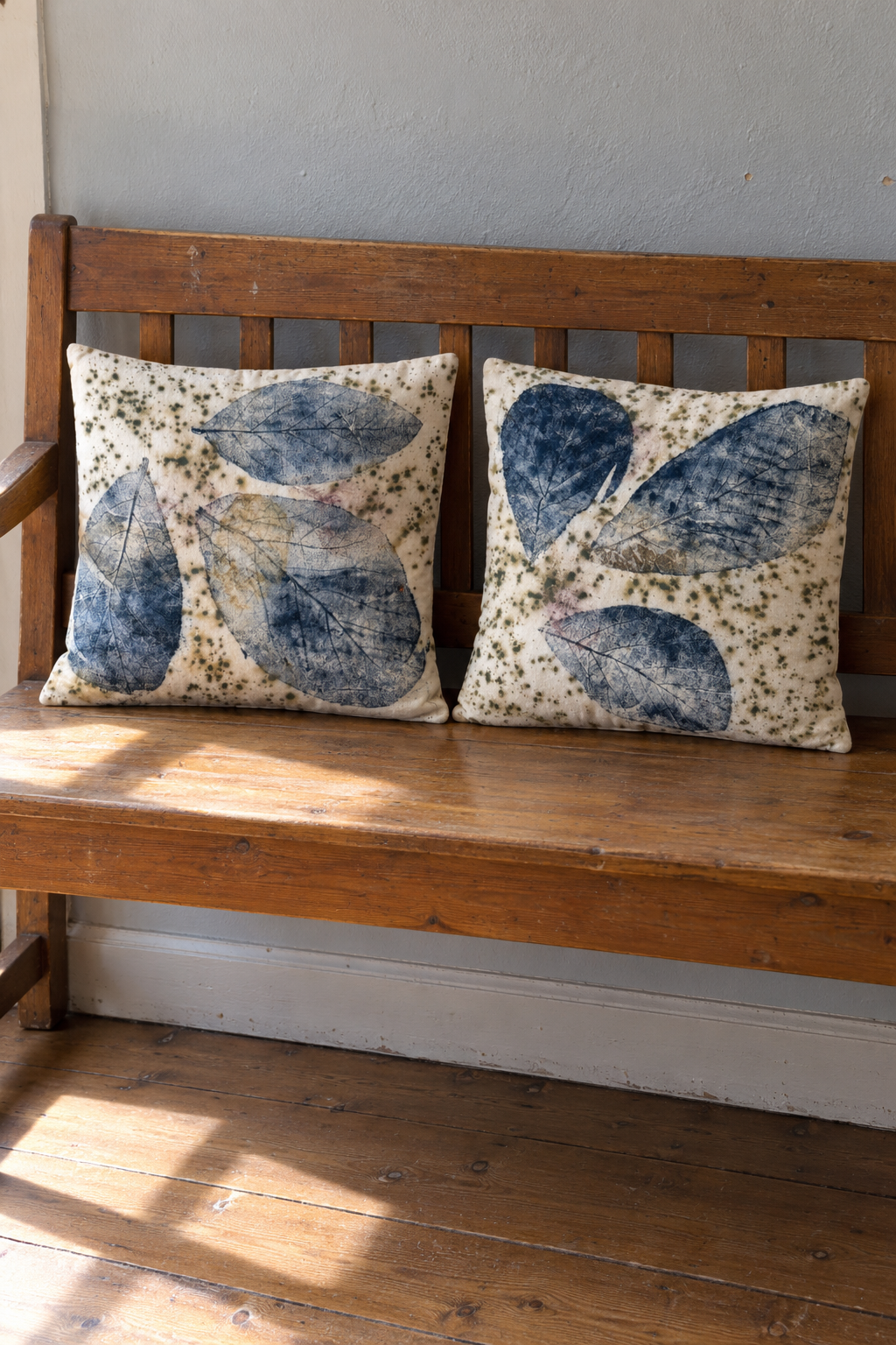 Eco Printed Pillow Case ~ Set of 2 ~ Botanical Print Collection