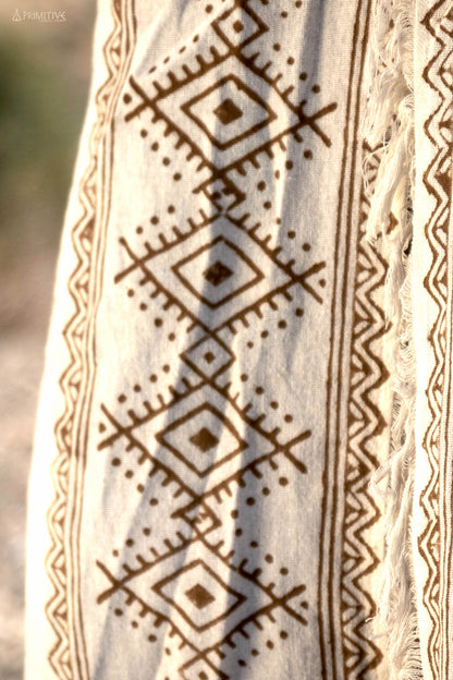 Long ⋗ Tribal Block Prints ⋖ Vest with Hoodie