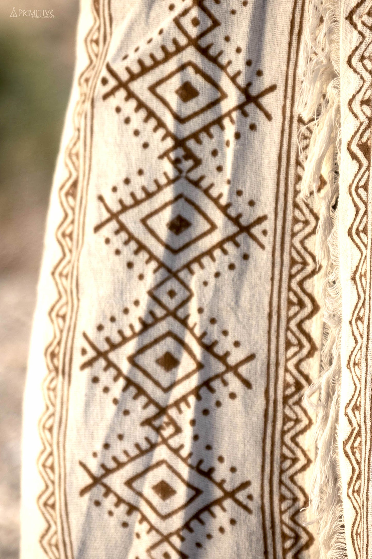 Long ⋗ Tribal Block Prints ⋖ Vest with Hoodie