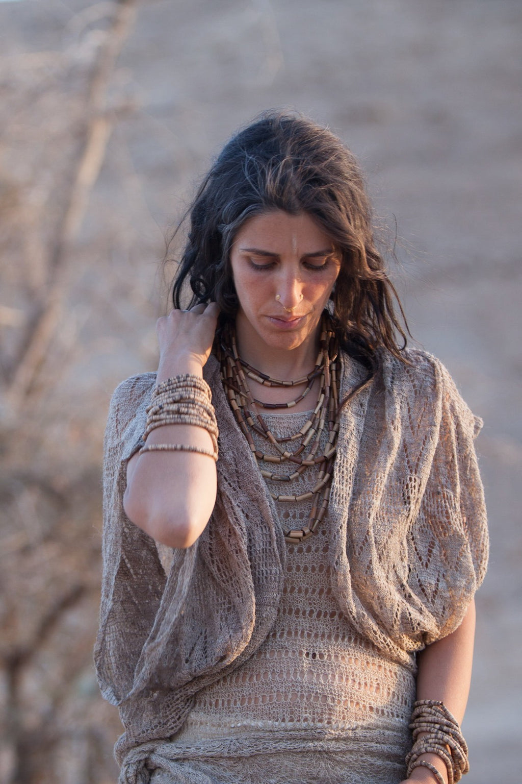 Handknitted Nettle Yarn Vest