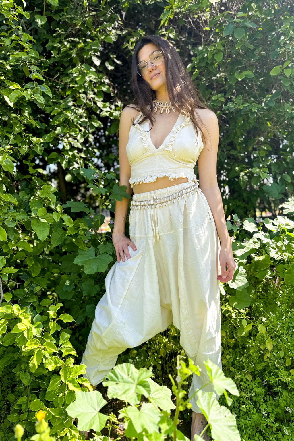 Satya White Khadi Cotton Outfit