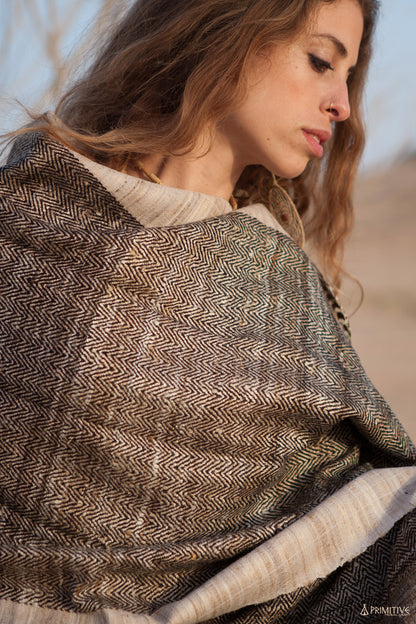 Handwoven Silk And Wool Shawl ~ Traditional Tribal Work ~