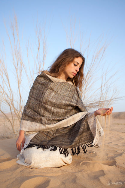 Handwoven Silk And Wool Shawl ~ Traditional Tribal Work ~