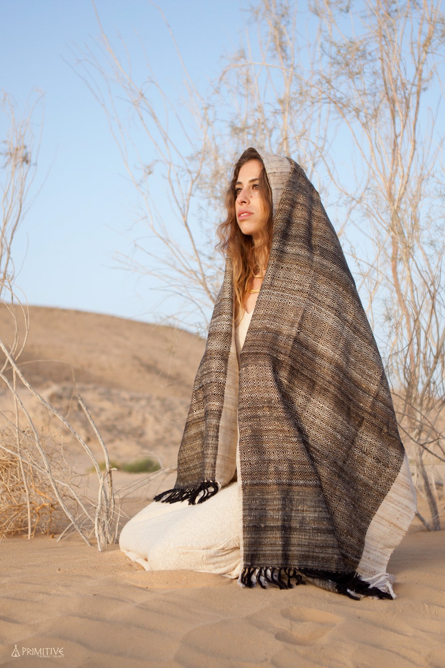 Handwoven Silk And Wool Shawl ~ Traditional Tribal Work ~