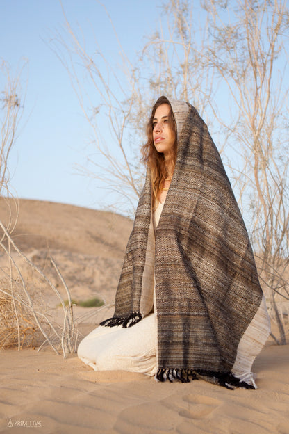 Handwoven Silk And Wool Shawl ~ Traditional Tribal Work ~