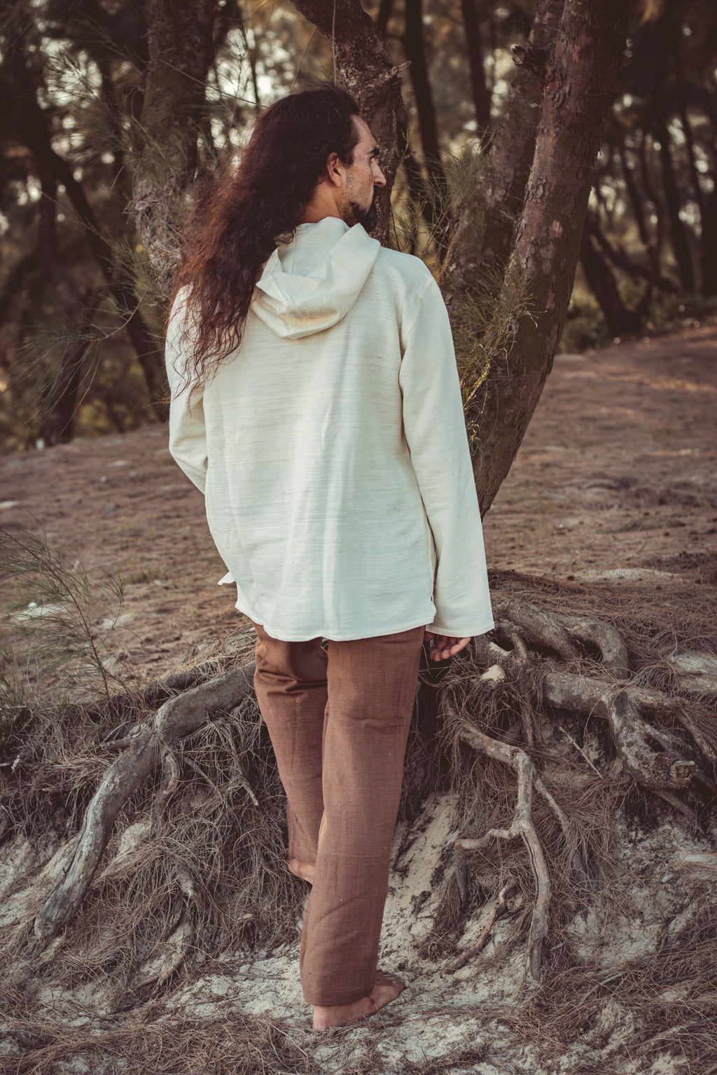 Pullover with Hoodie ⫸ Handwoven Khadi Cotton
