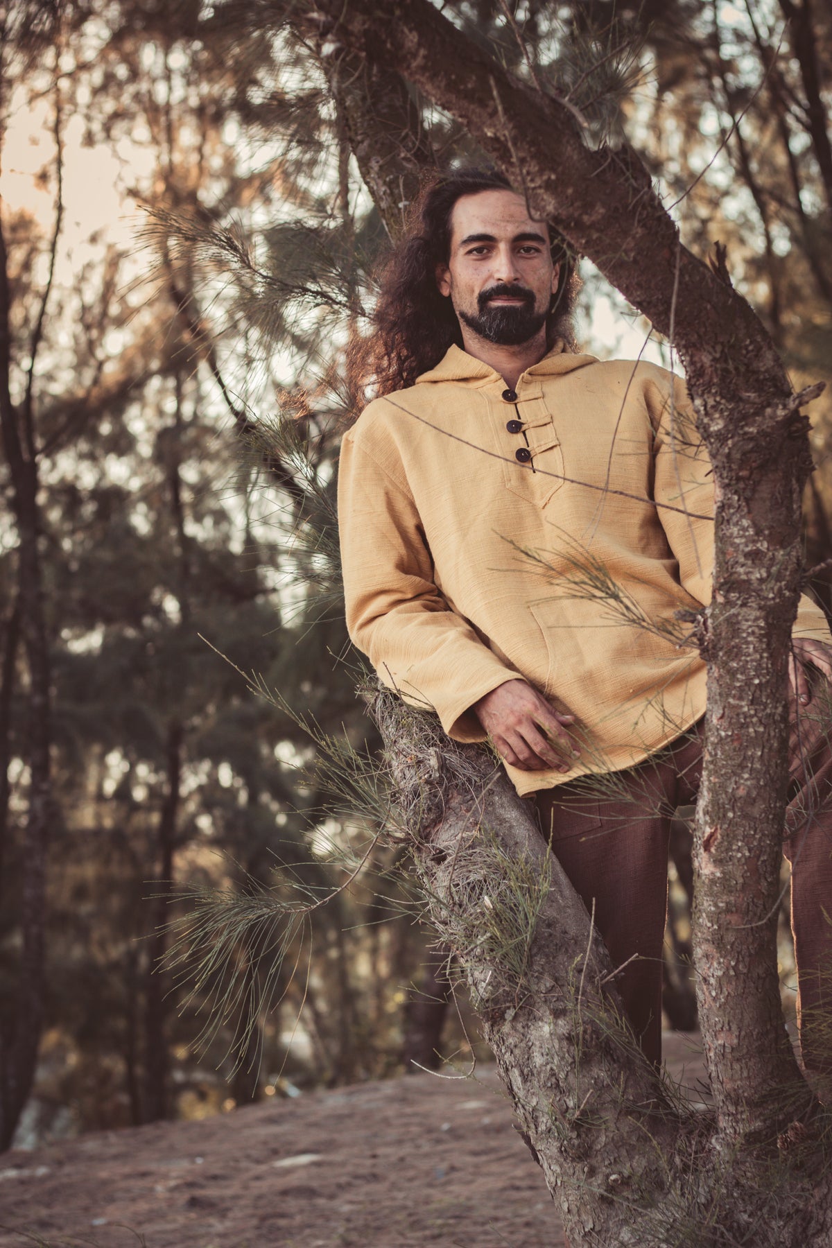 Pullover with Hoodie ⫸ Handwoven Khadi Cotton