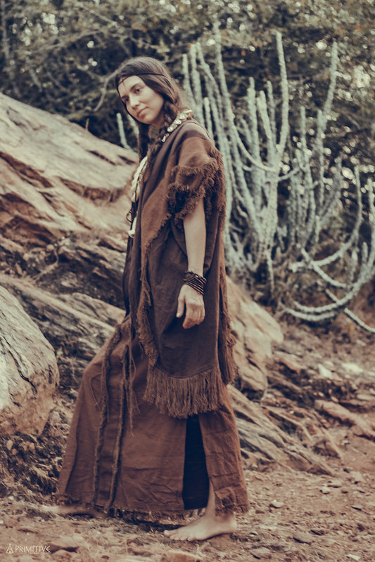 Wise Woman Outfit ⋙ Good Earth Open Poncho + Wise Tree Skirt