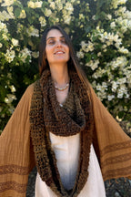 Knitted Loop Shawl ⋙๑ HandSpun Plant Dye Wool