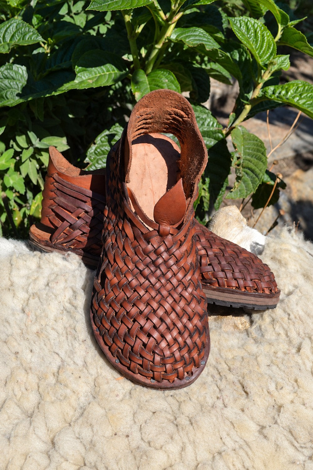 Traditional Woven Leather Shoes - unisex