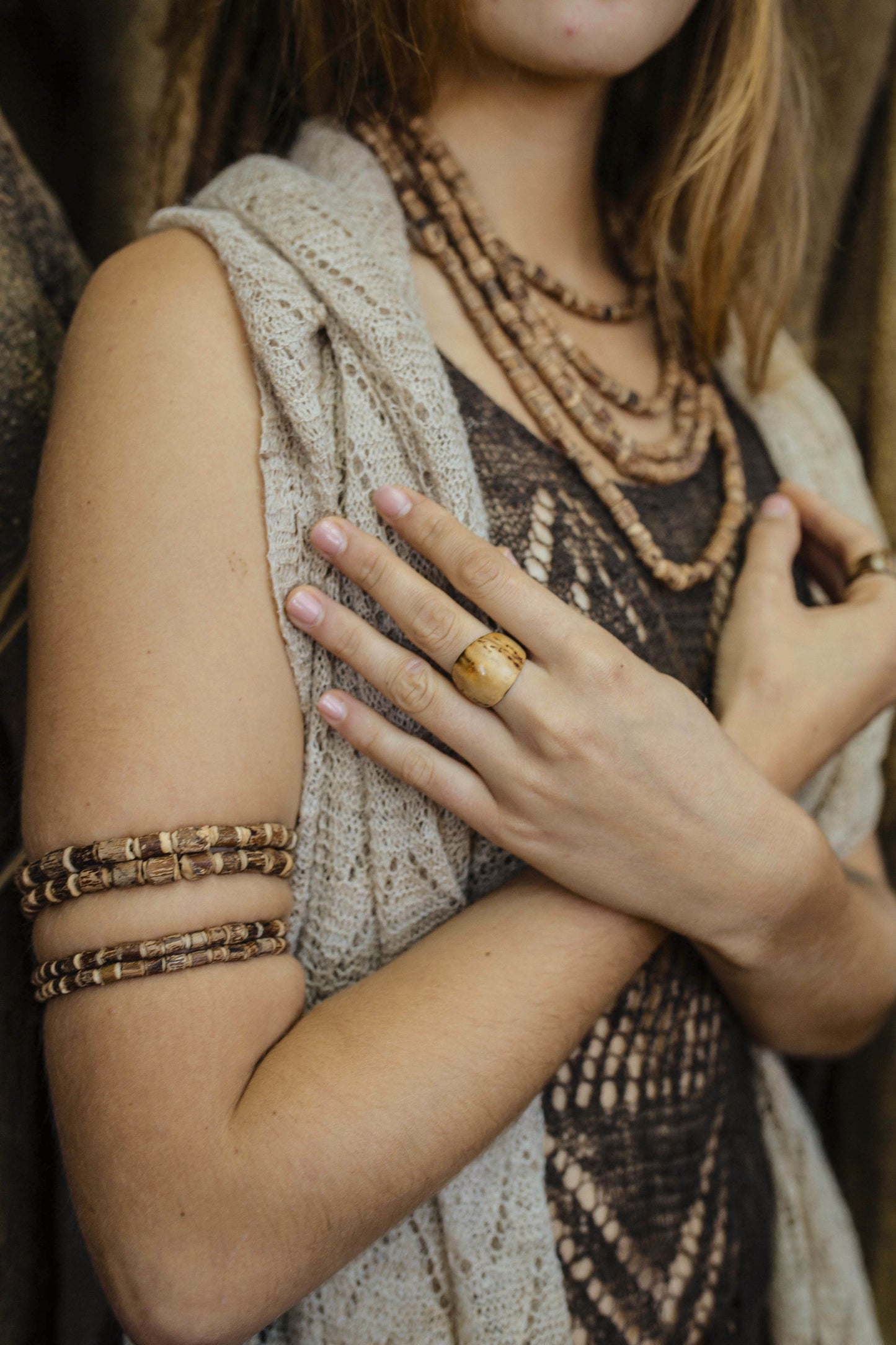 Tulsi Beads Arm Bracelets ⋙ SET of 2