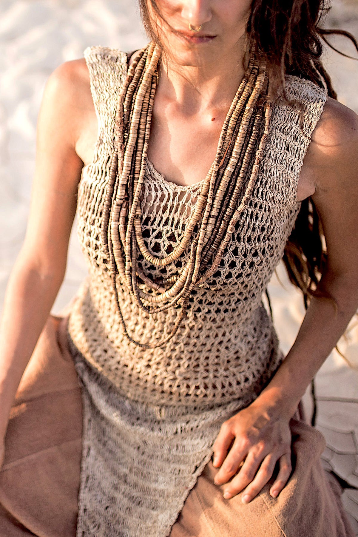 Coconut Beads Necklace ๑ Bracelet ๑ Belt ๑ Waist Beads ⋙ SET of 5