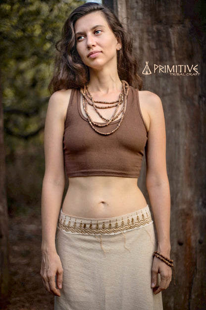 Tribal Dance Outfit ⋙⋗ Yoga Top + Wrap Skirt ⋙⋗ with Tribal Block Print ⋖⋘