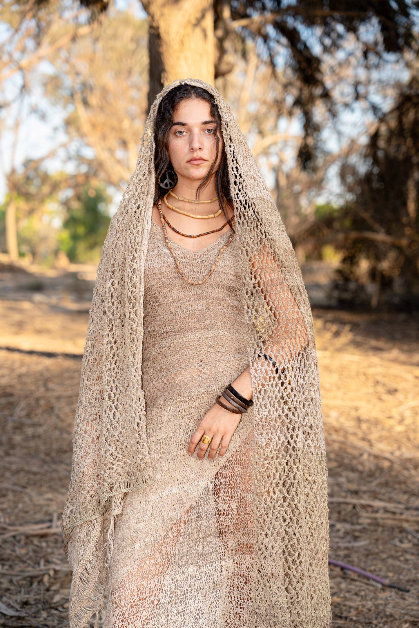 Large Knitted Nettle Shawl >> 100% Wild Himalayan Nettle